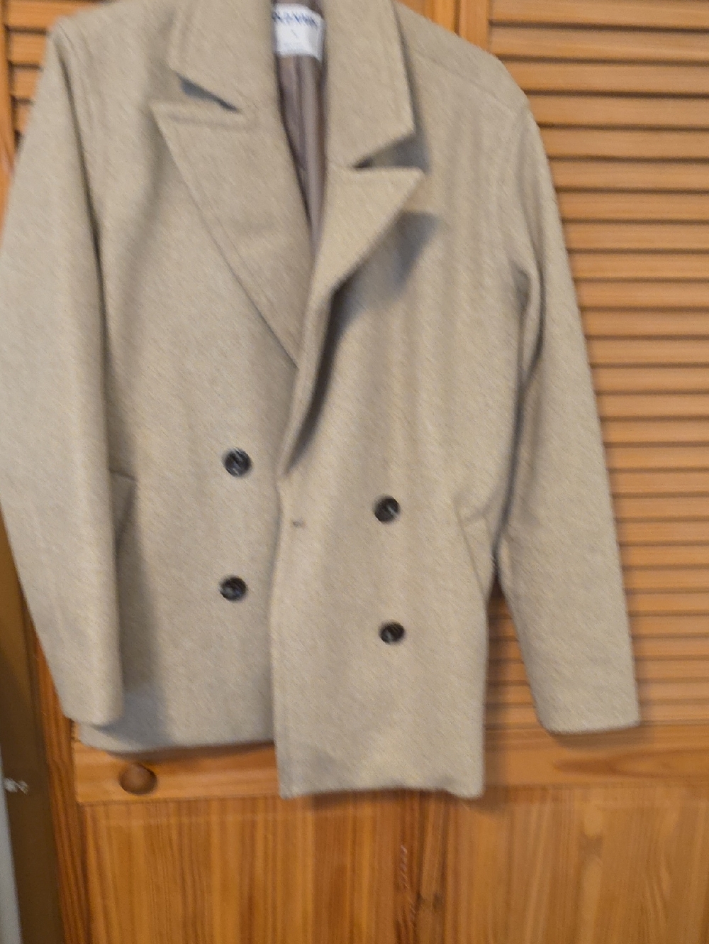 Old Navy Women's Double-Breasted Pea Coat in Beige